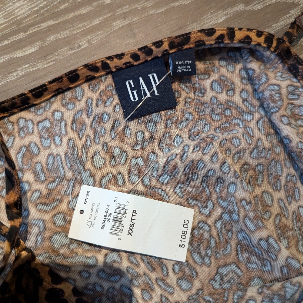 New Gap Leopard Print Slip Dress - Picture 4 of 4
